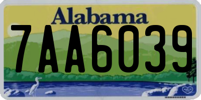 AL license plate 7AA6039