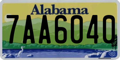 AL license plate 7AA6040