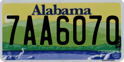 AL license plate 7AA6070