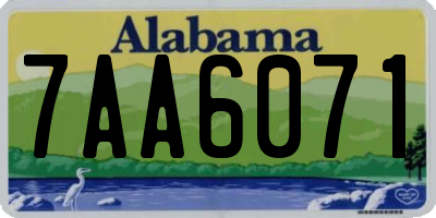 AL license plate 7AA6071