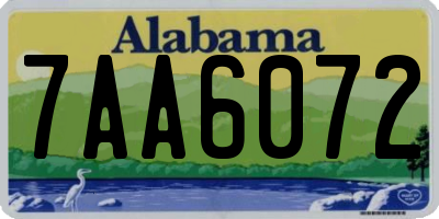AL license plate 7AA6072