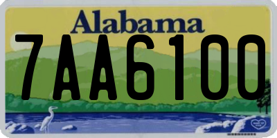 AL license plate 7AA6100