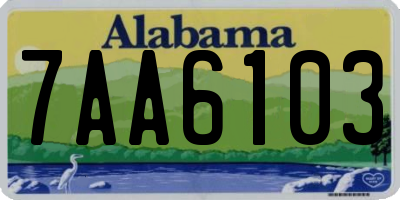 AL license plate 7AA6103