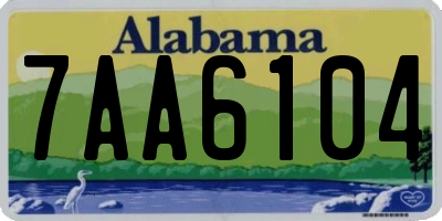 AL license plate 7AA6104