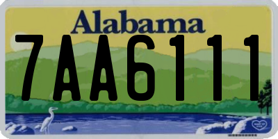 AL license plate 7AA6111