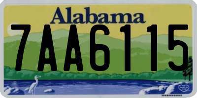 AL license plate 7AA6115