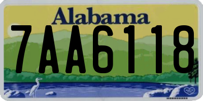 AL license plate 7AA6118