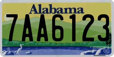 AL license plate 7AA6123