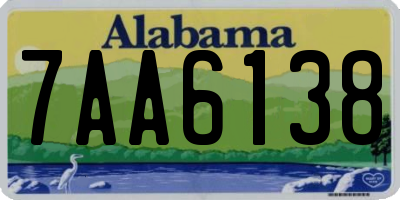AL license plate 7AA6138
