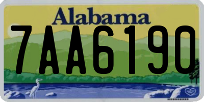 AL license plate 7AA6190