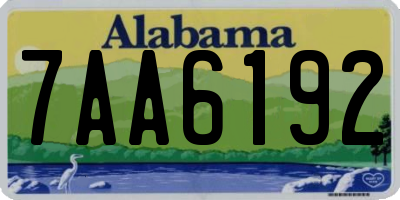 AL license plate 7AA6192
