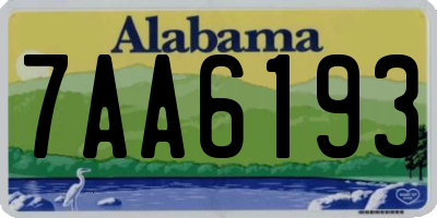 AL license plate 7AA6193