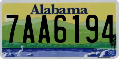 AL license plate 7AA6194