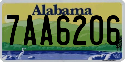 AL license plate 7AA6206