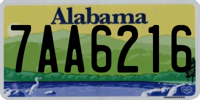 AL license plate 7AA6216