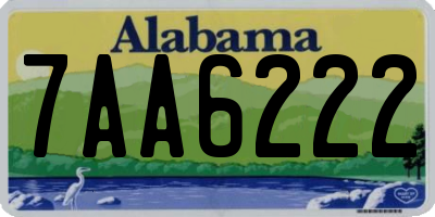AL license plate 7AA6222