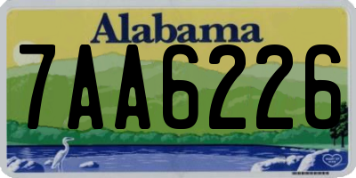 AL license plate 7AA6226