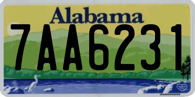 AL license plate 7AA6231
