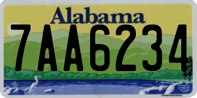 AL license plate 7AA6234