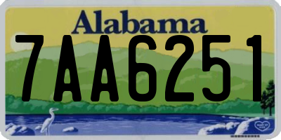AL license plate 7AA6251