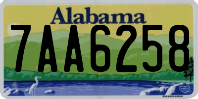 AL license plate 7AA6258