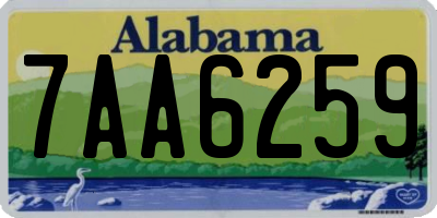 AL license plate 7AA6259