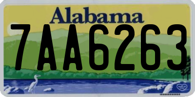 AL license plate 7AA6263