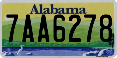 AL license plate 7AA6278