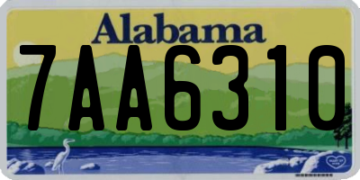 AL license plate 7AA6310