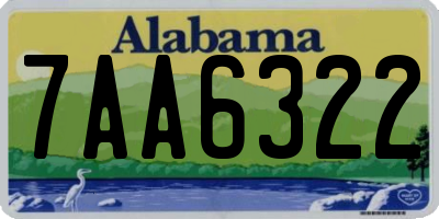 AL license plate 7AA6322