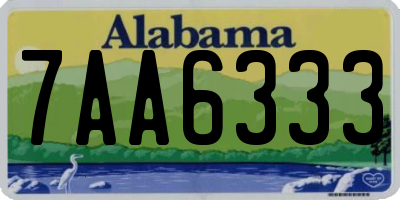 AL license plate 7AA6333