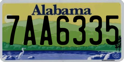 AL license plate 7AA6335