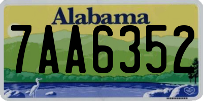 AL license plate 7AA6352