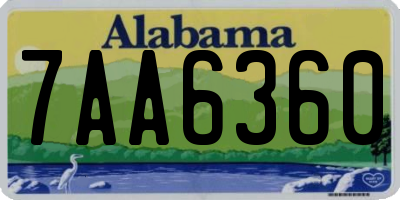 AL license plate 7AA6360