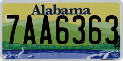 AL license plate 7AA6363