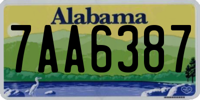 AL license plate 7AA6387