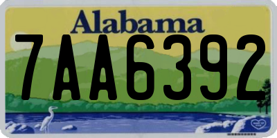 AL license plate 7AA6392