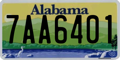 AL license plate 7AA6401