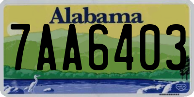AL license plate 7AA6403