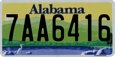 AL license plate 7AA6416
