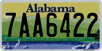 AL license plate 7AA6422