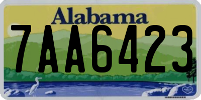AL license plate 7AA6423
