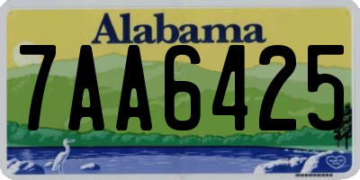 AL license plate 7AA6425