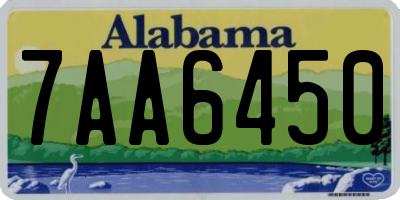 AL license plate 7AA6450