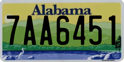 AL license plate 7AA6451