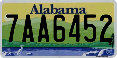 AL license plate 7AA6452
