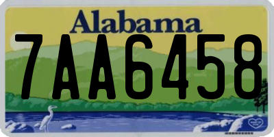 AL license plate 7AA6458