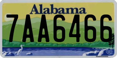 AL license plate 7AA6466