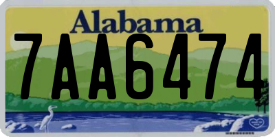 AL license plate 7AA6474