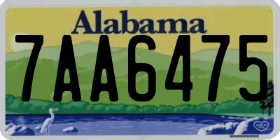 AL license plate 7AA6475